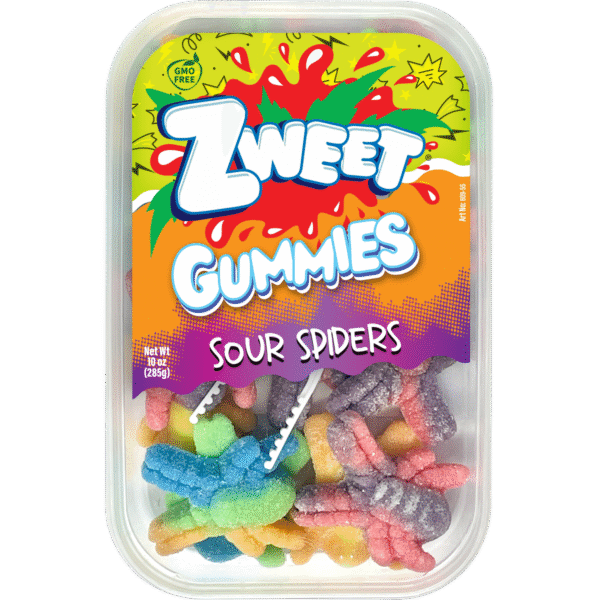 Sour Gummy Neon Spiders | 10 oz