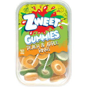 Gummy Peach and Apple Rings | 10 oz