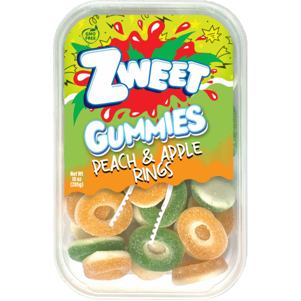 Gummy Peach and Apple Rings | 10 oz
